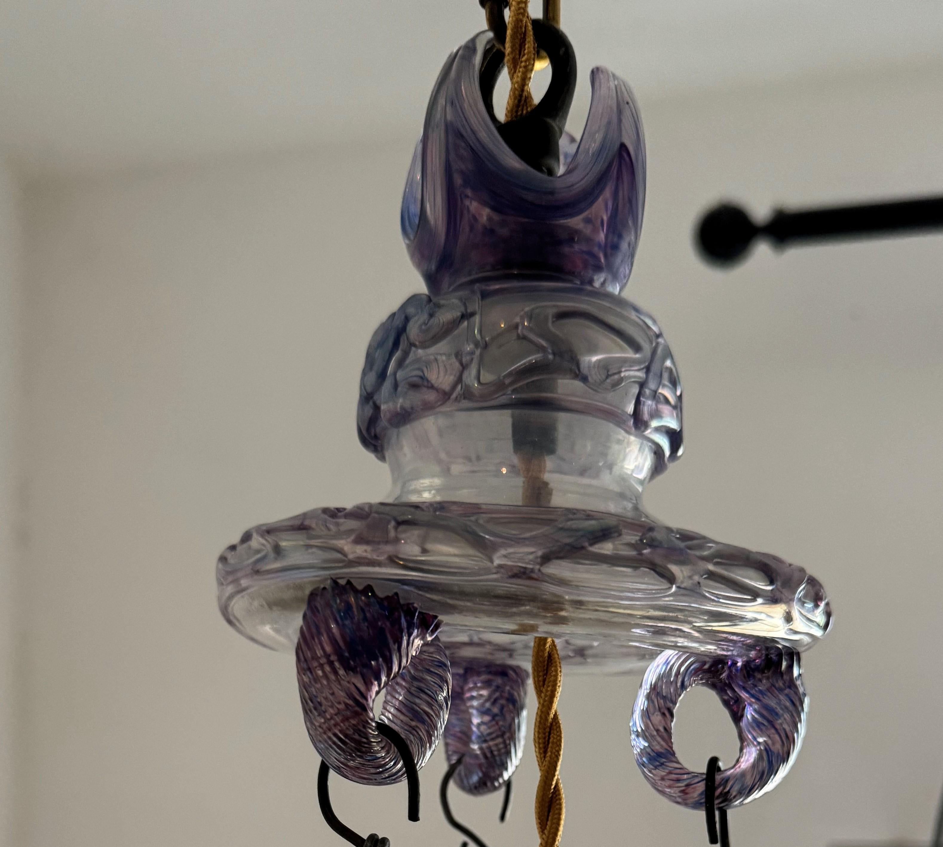 Ancienne lanterne italienne en verre de Murano vers 1870 en vente 5