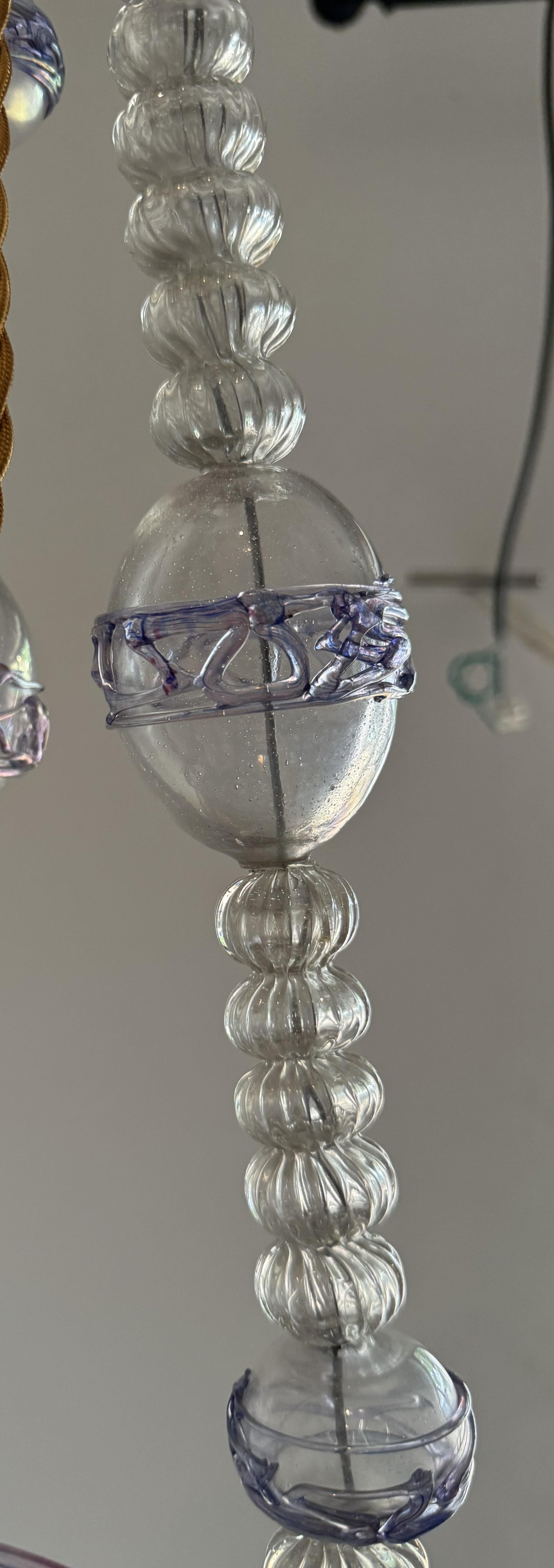 Ancienne lanterne italienne en verre de Murano vers 1870 en vente 14