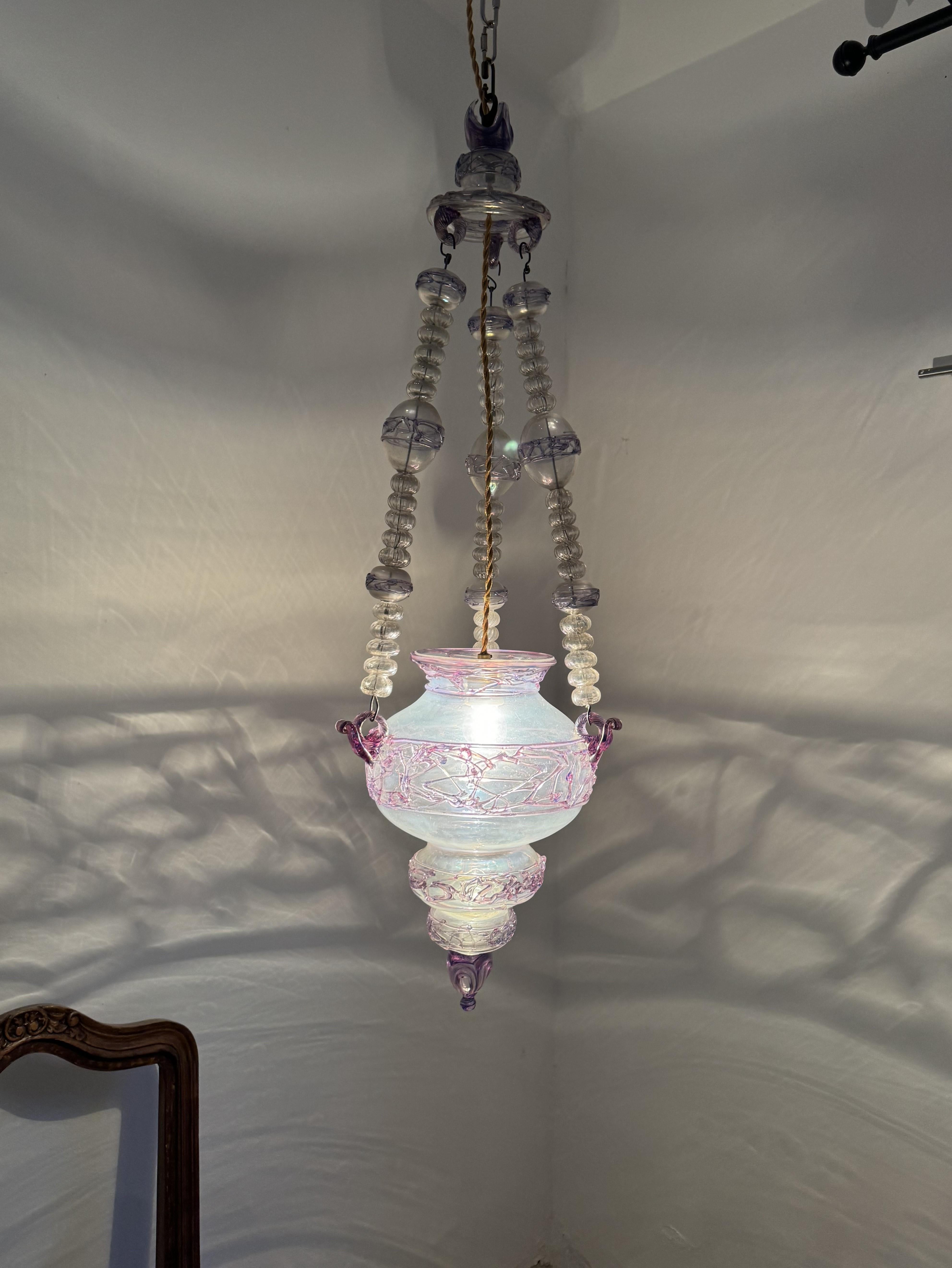 Verre de Murano Ancienne lanterne italienne en verre de Murano vers 1870 en vente