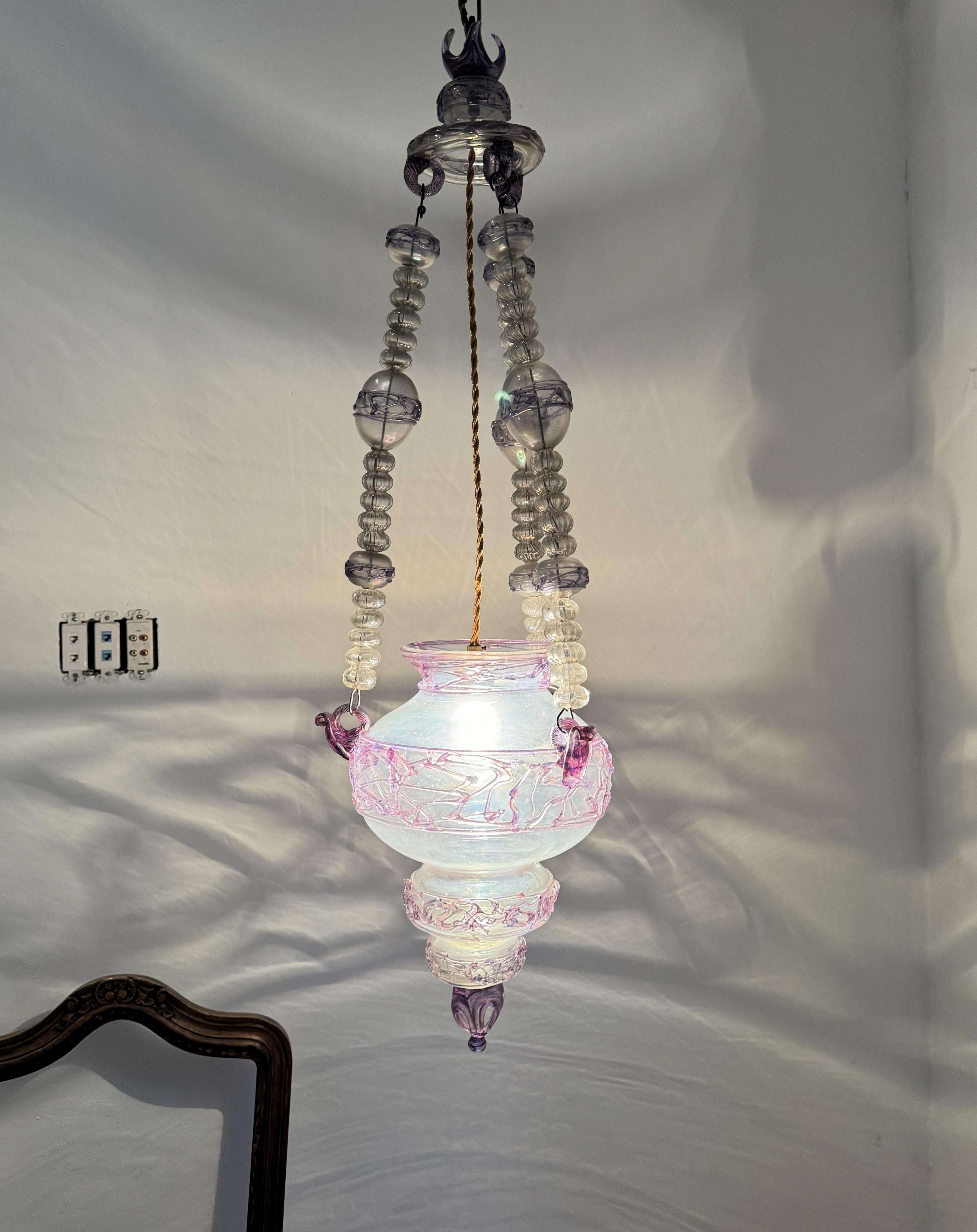 Ancienne lanterne italienne en verre de Murano vers 1870 en vente 3