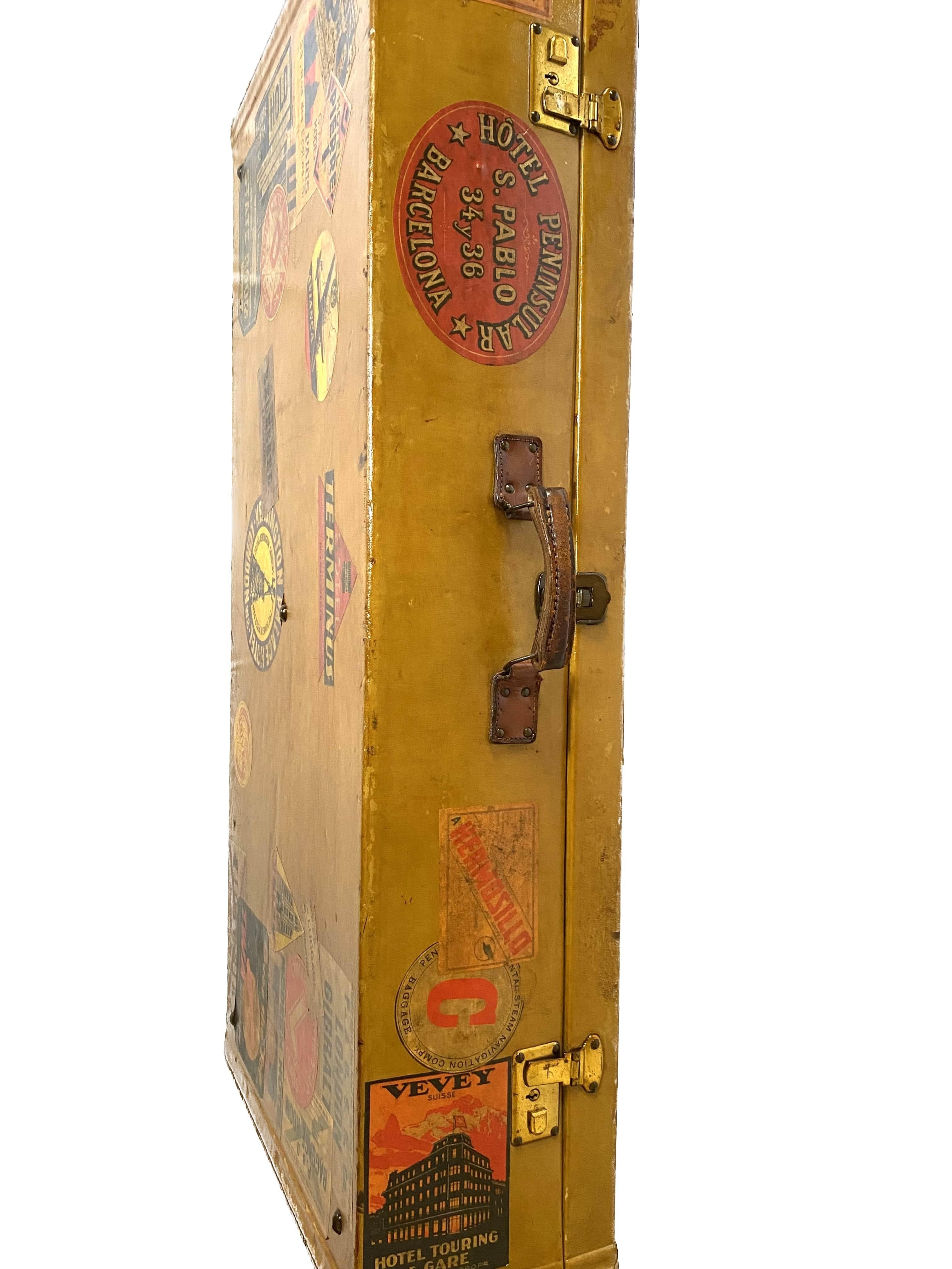 Antikes italienisches Leder-Reisegehäuse, frühes XX. Jahrhundert im Angebot 2