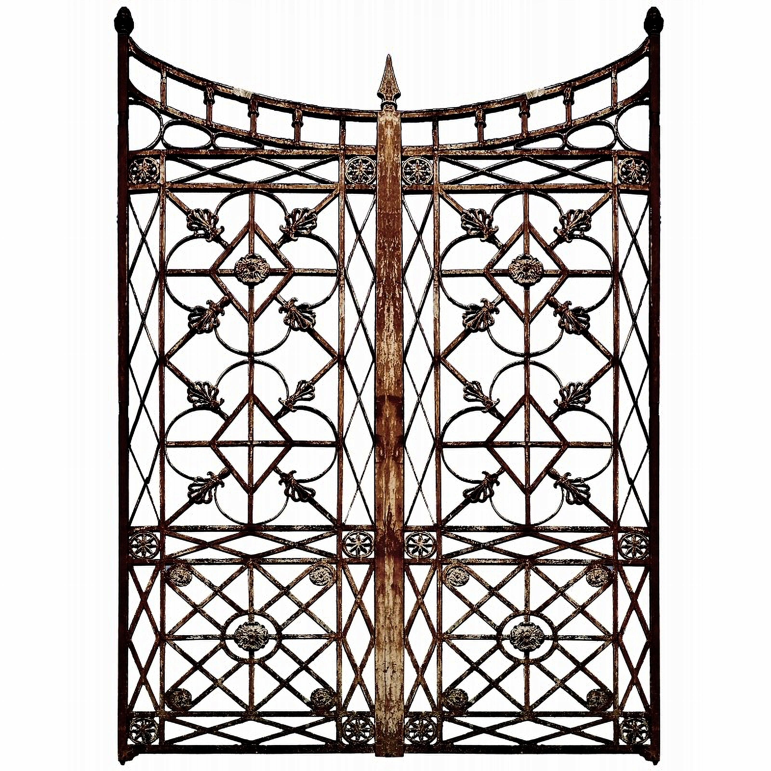 Art Deco ANTIQUE ITALIAN LIBERTY ART DECO CAST IRON AND IRON GATE Early 1900s For Sale
