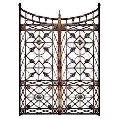 Vintage ITALIAN LIBERTY ART DECO CAST IRON AND IRON GATE Early 1900s