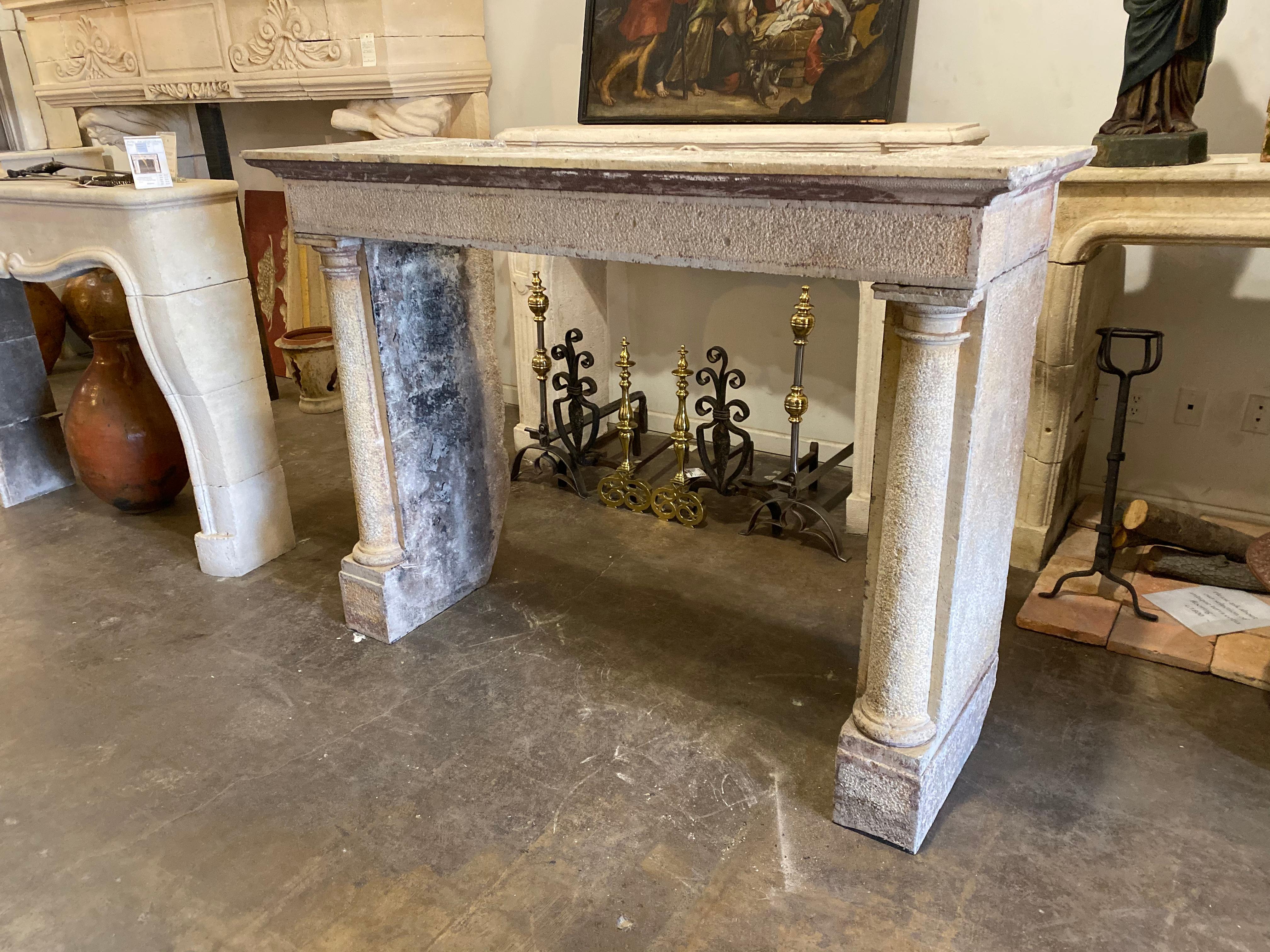 This stunning Italian mantel dates back to Italy. It's natural ageing color and texture is something to be envied. 

Measurements: 66” W x 49” H x 10” D (shelf) 22.5” D (shelf and sides)

Firebox 41” H x 49.5” W.