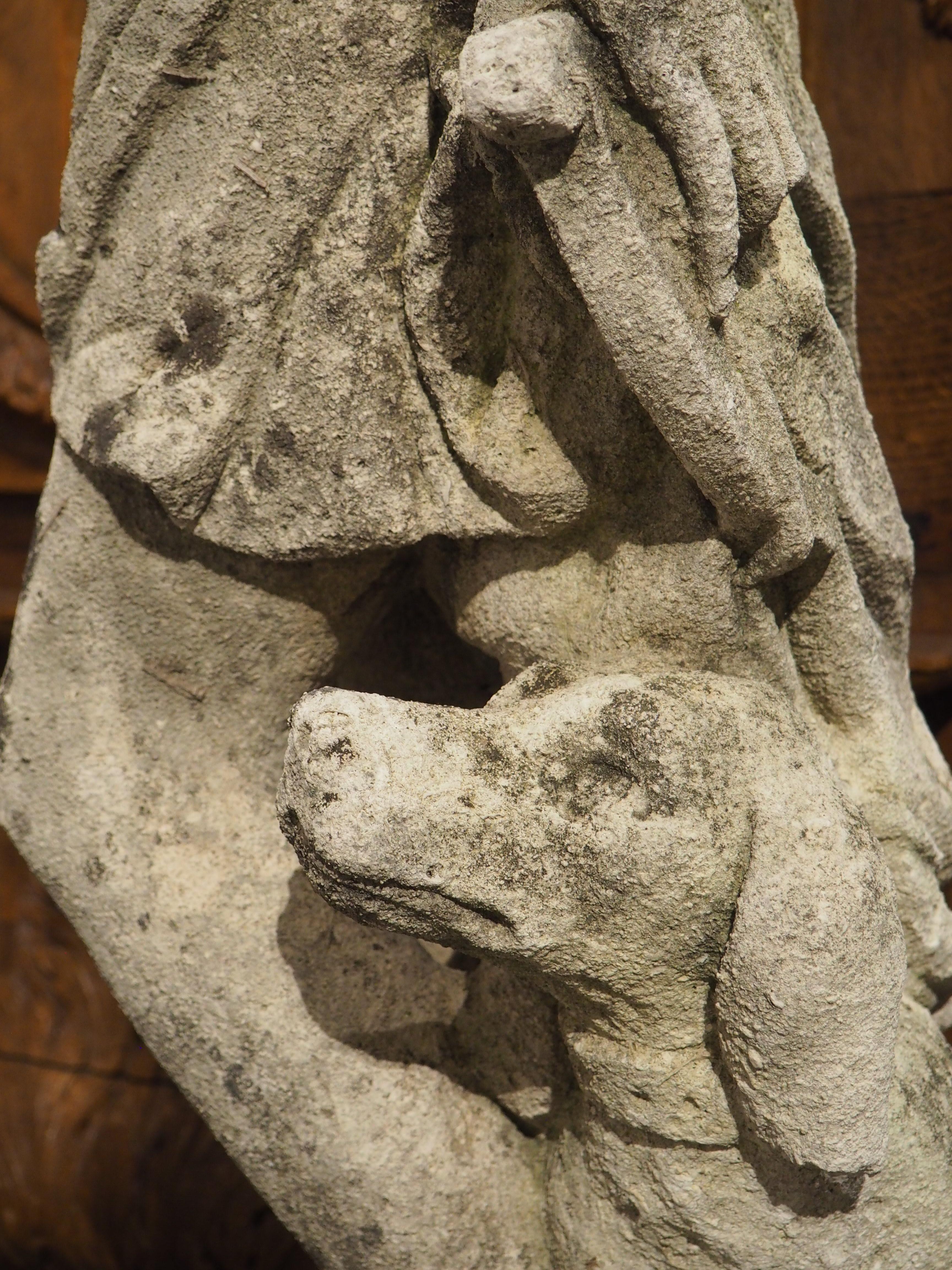 Antique Italian Limestone Statue of Diana the Huntress and Her Dog, C. 1890 10