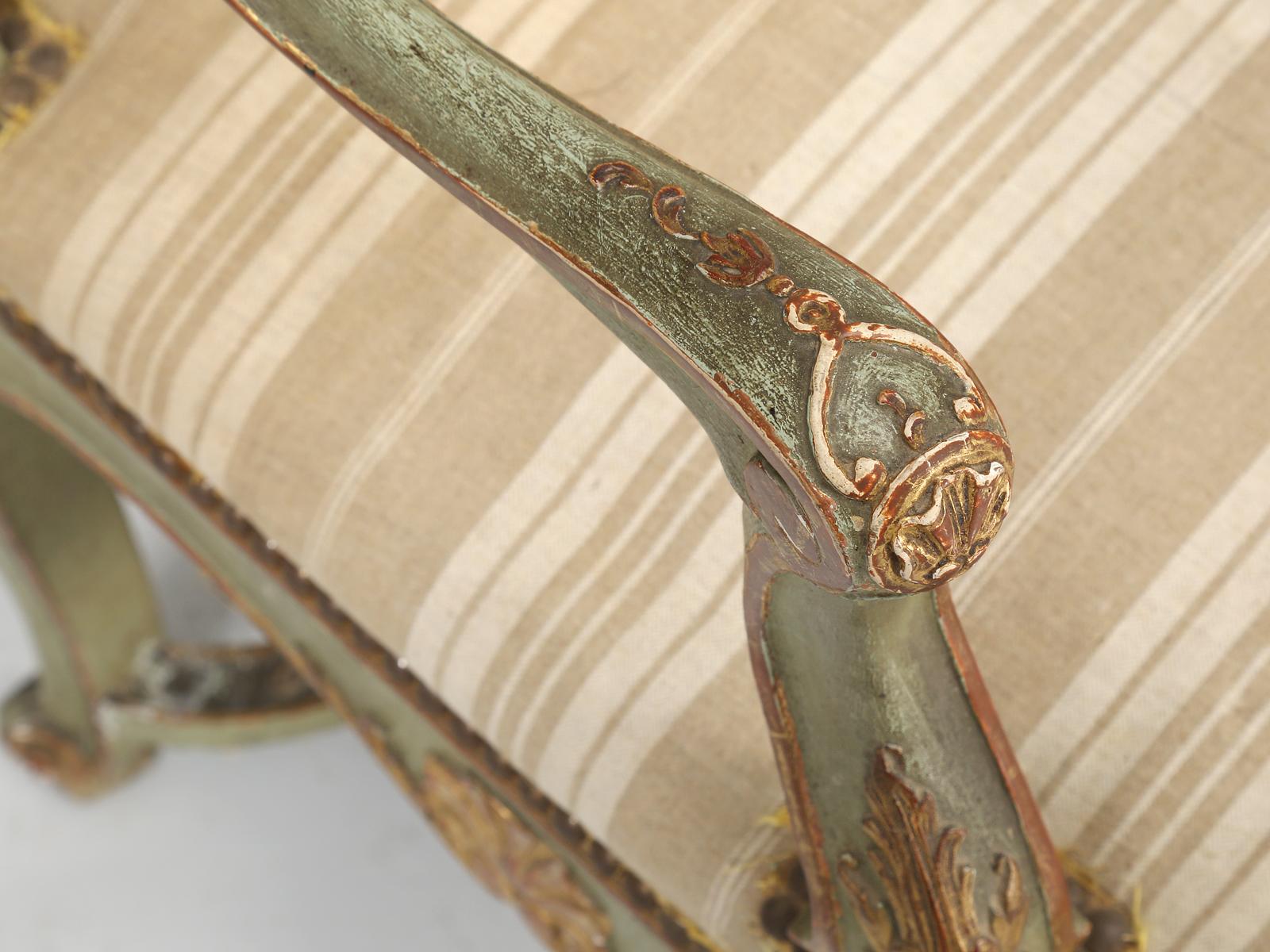 Antique Italian Louis XV Style Armchairs in Original Paint 2