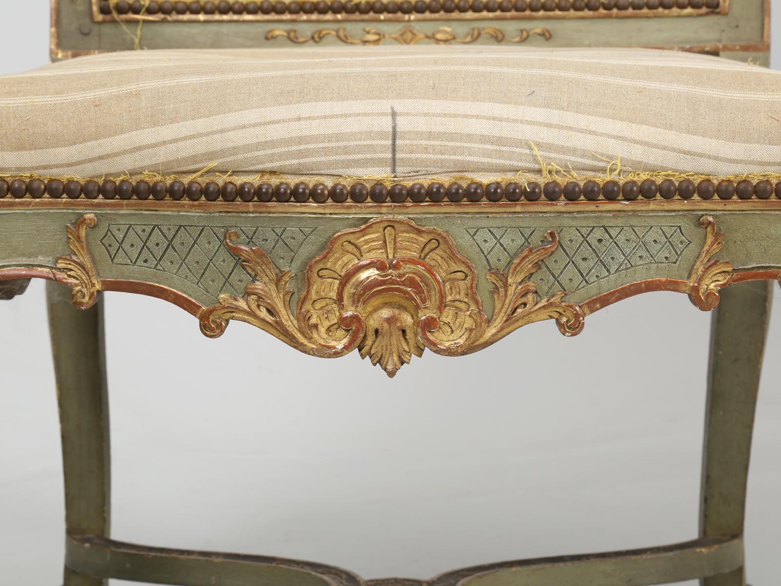 Antique Italian Louis XV Style Armchairs in Original Paint 4