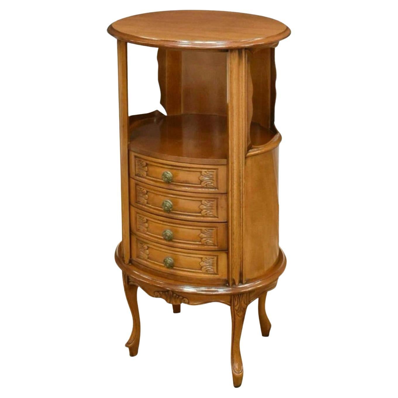 Italienischer Jugendstil Louis XV Gemischter Holz Nachttisch Beistelltisch Schmuck Pedestal im Angebot