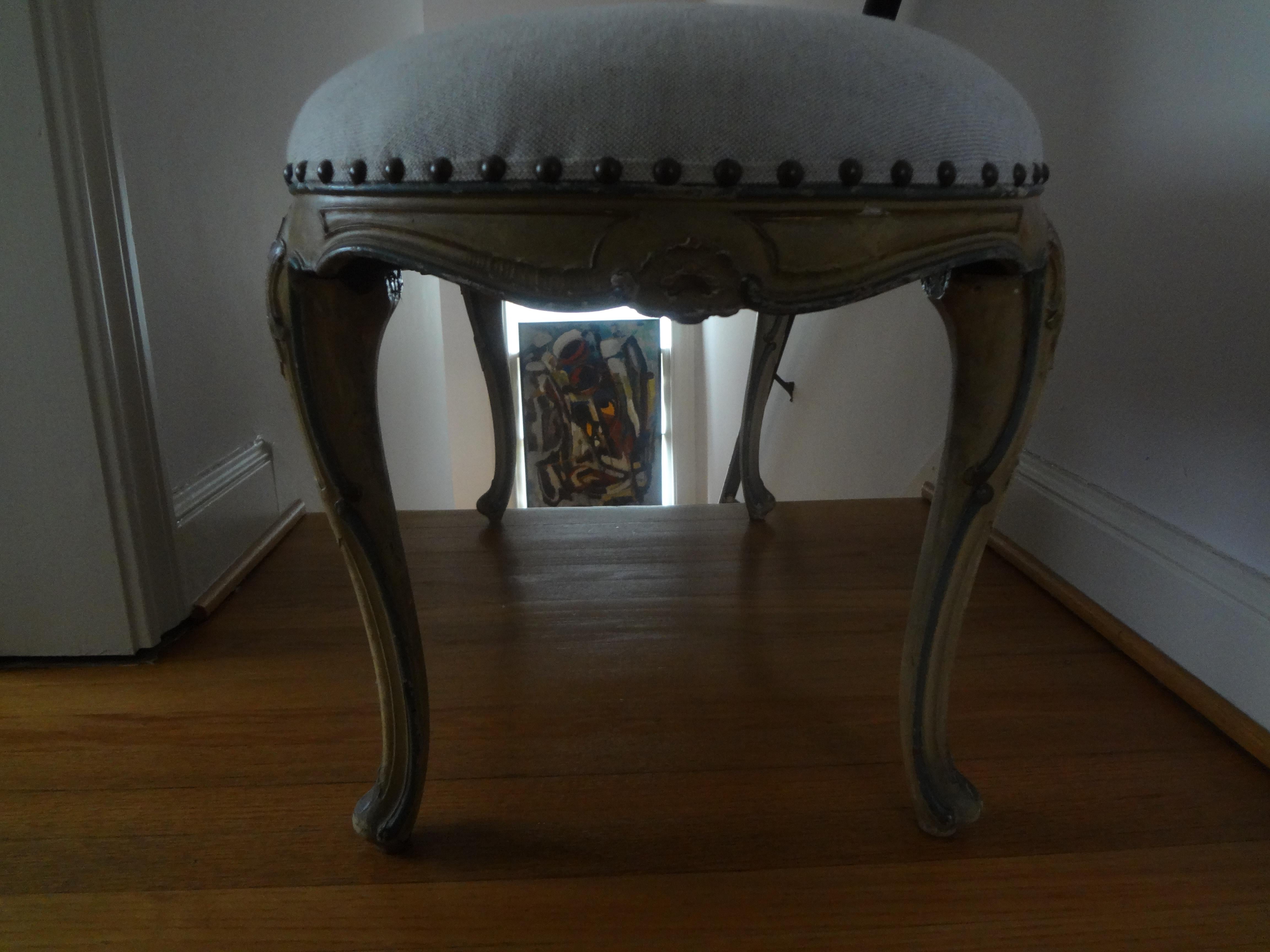 Antique Italian Regence / Louis XV Style Painted Bench In Good Condition For Sale In Houston, TX
