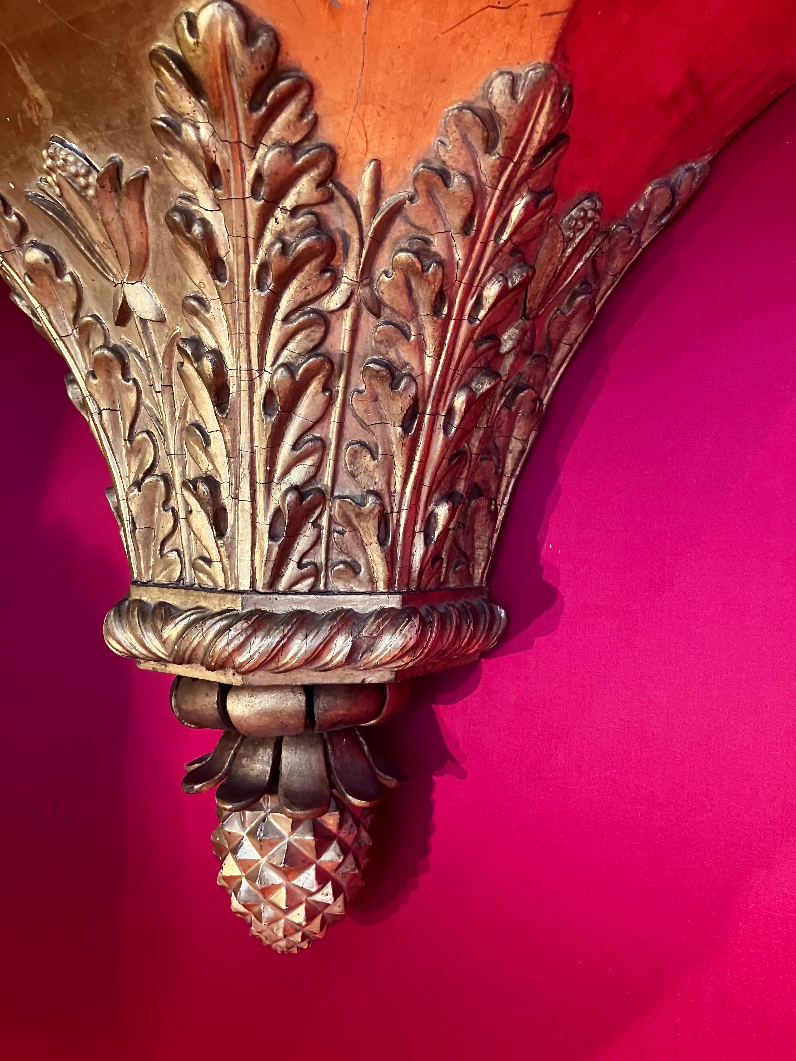 Antike italienische Louis XVI Hand geschnitzt und Giltwood Wand montiert Konsolen im Angebot 2