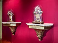 Antique Italian Louis XVI Hand Carved and Giltwood Wall Mounted Consoles