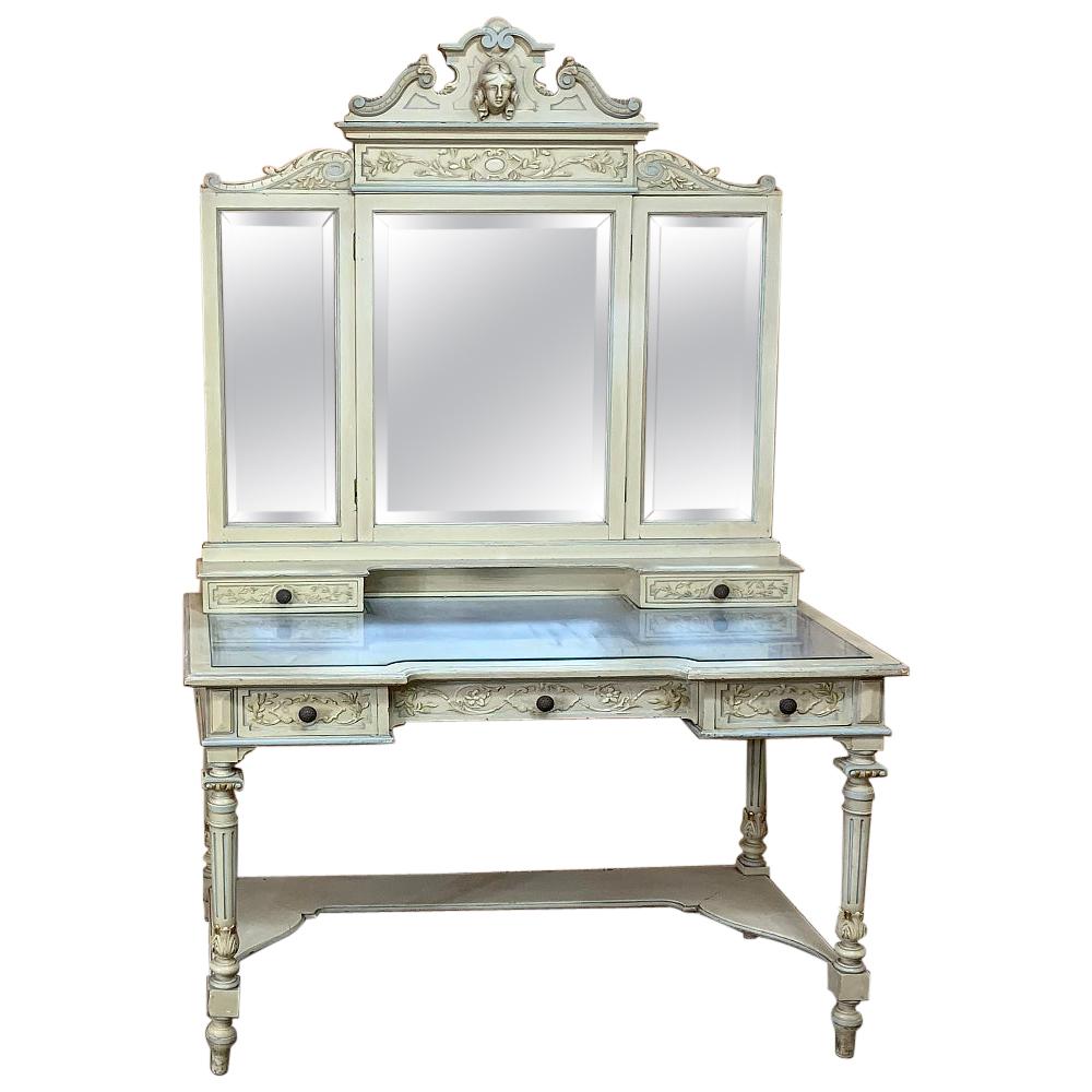 Antique Italian Louis XVI Painted Vanity