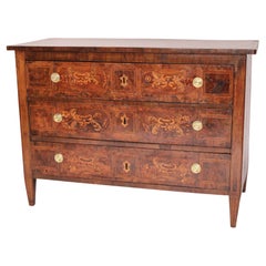 Antique Italian Louis XVI Style Inlaid Chest of Drawers