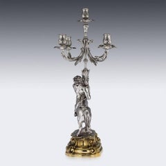 Antique Italian Luigi Avolio Solid Silver Candelabra, Naples, circa 1930