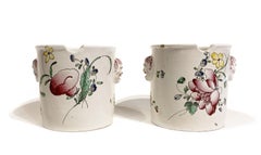 Antique Maiolica Bottle and Glass Coolers by Pasquale Rubati, 1770