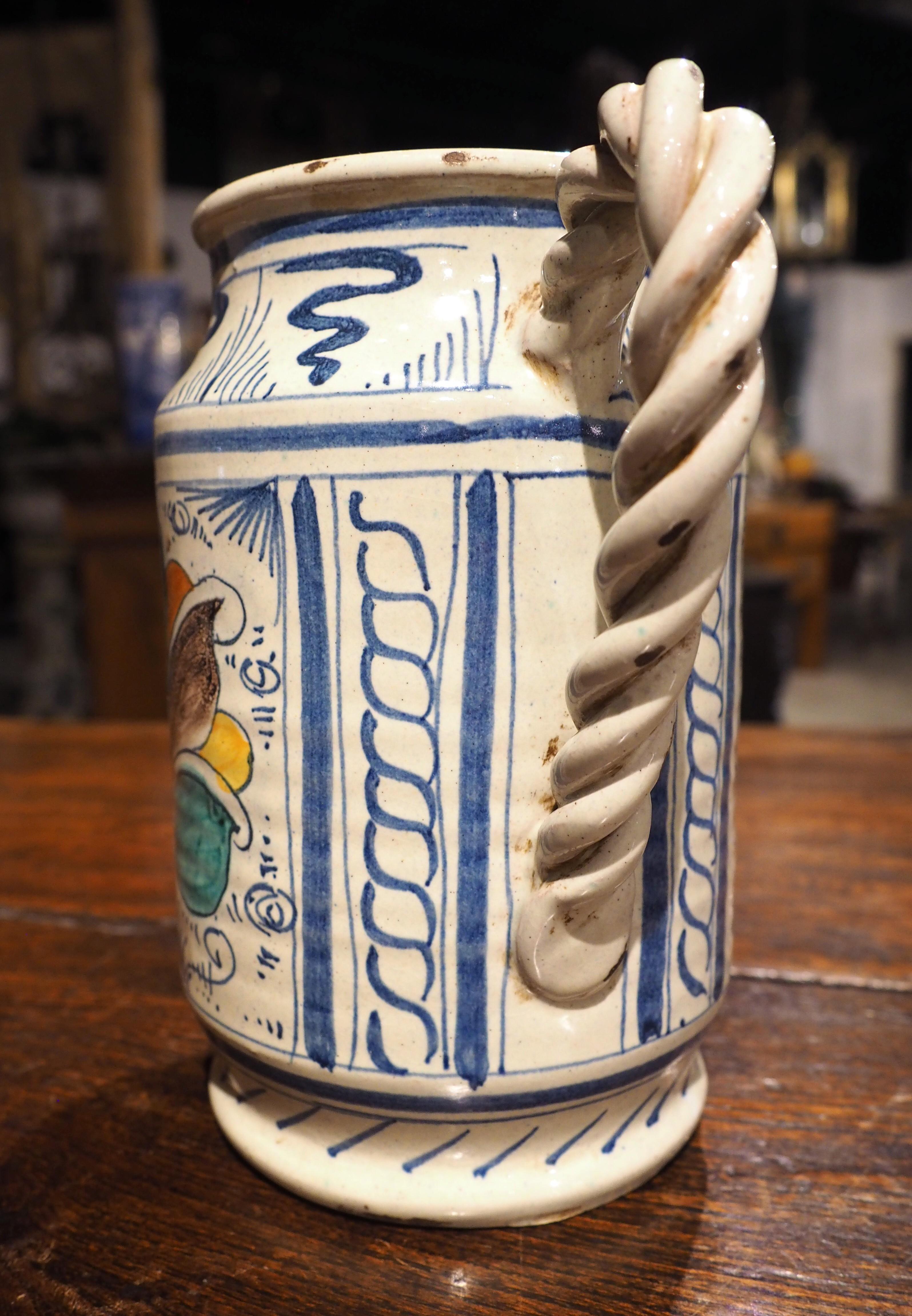 Antique Italian Majolica Drug Vessel, 19th Century For Sale 5