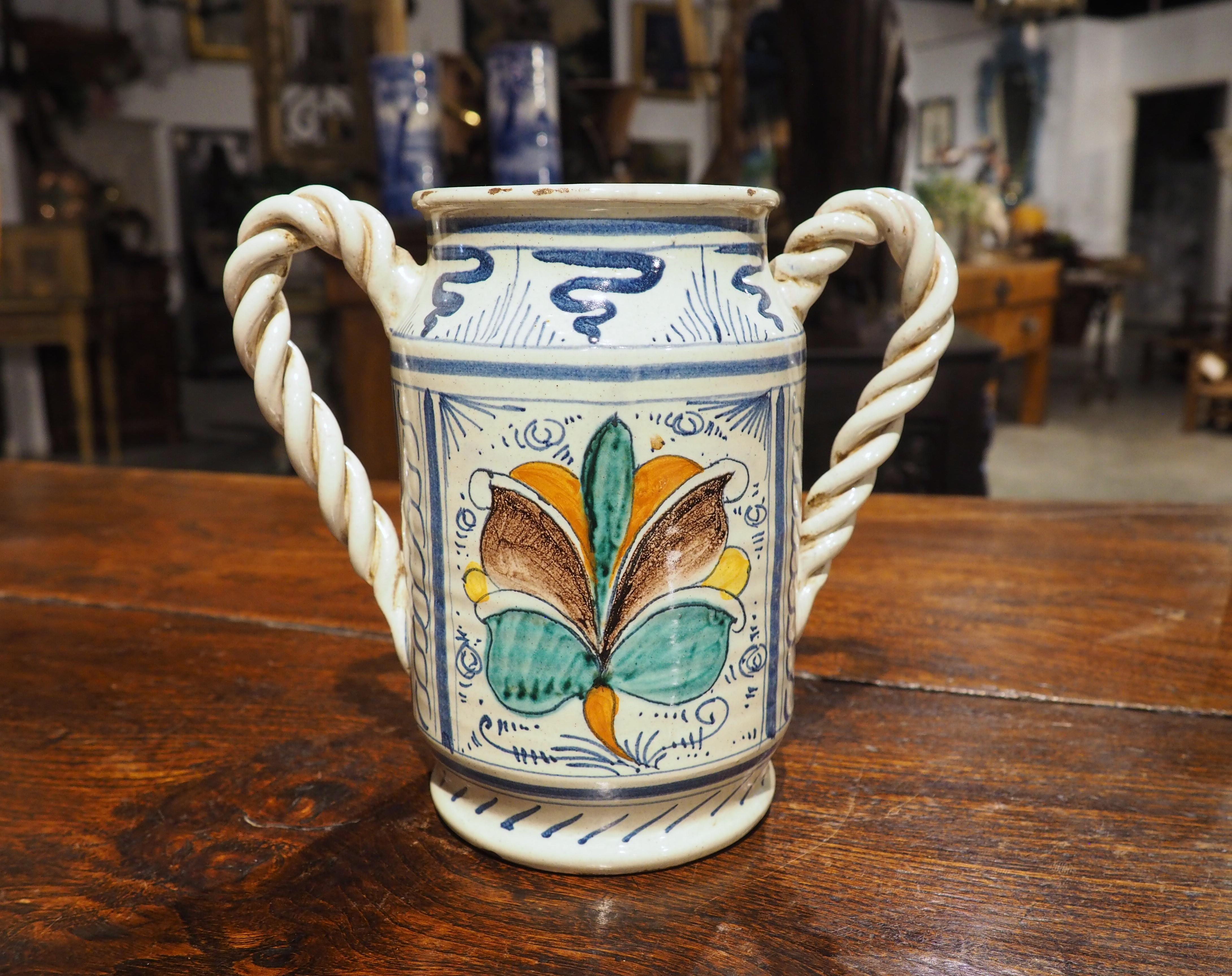 Antique Italian Majolica Drug Vessel, 19th Century For Sale 7