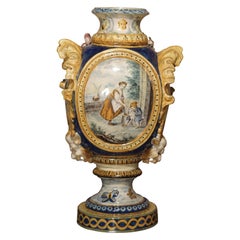 Antique Italian Majolica Vase, circa 1880
