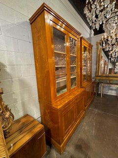 Antique Italian Maple Transitional Style Bookcases