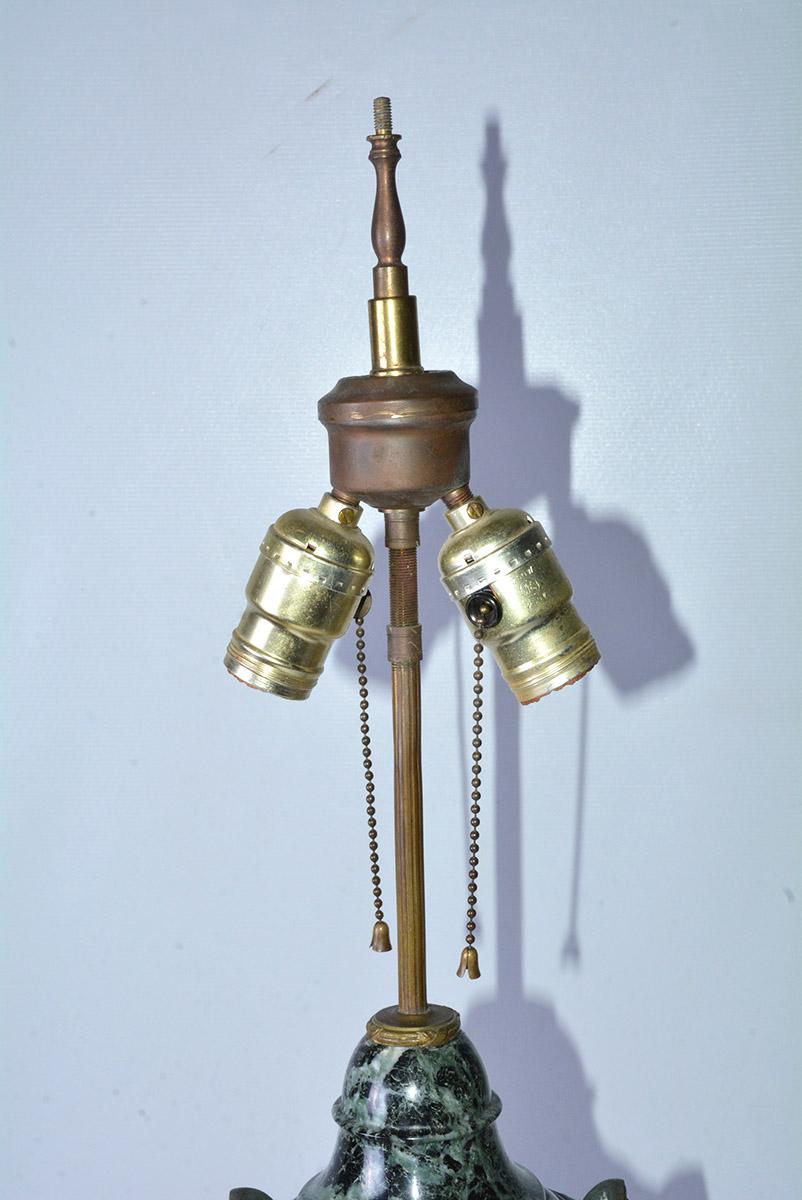 Antique Italian Marble and Bronze-Mounted Table Lamp In Good Condition In Sheffield, MA