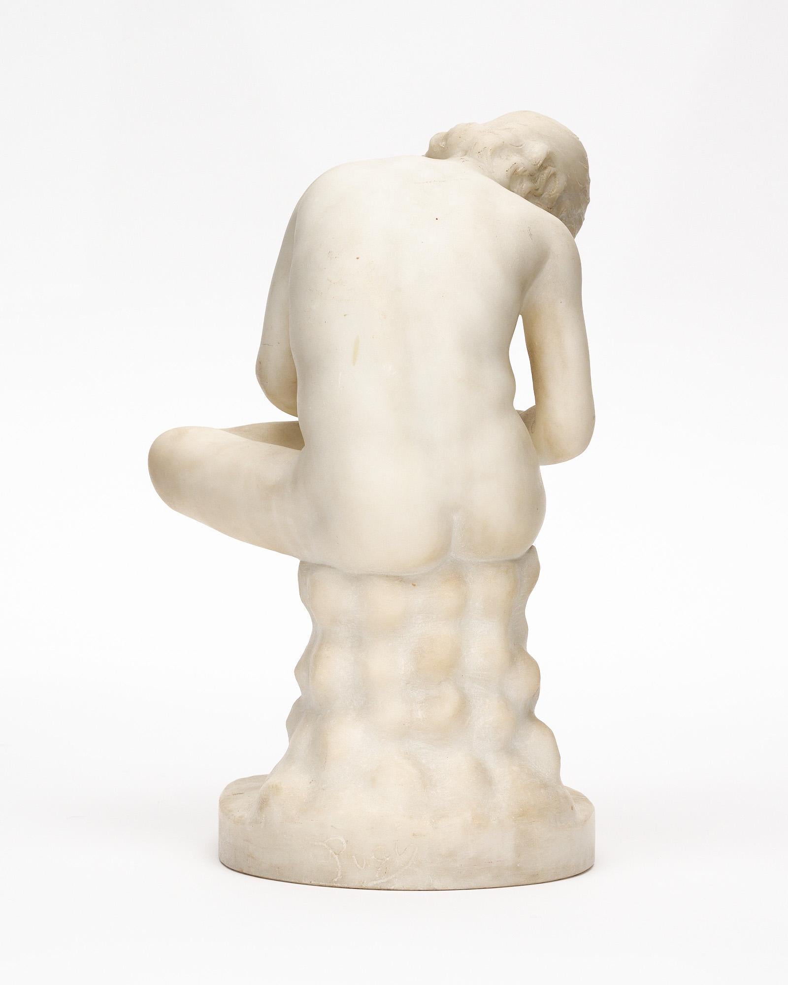 Carrara Marble Antique Italian Marble “Ascanius“ Statue For Sale