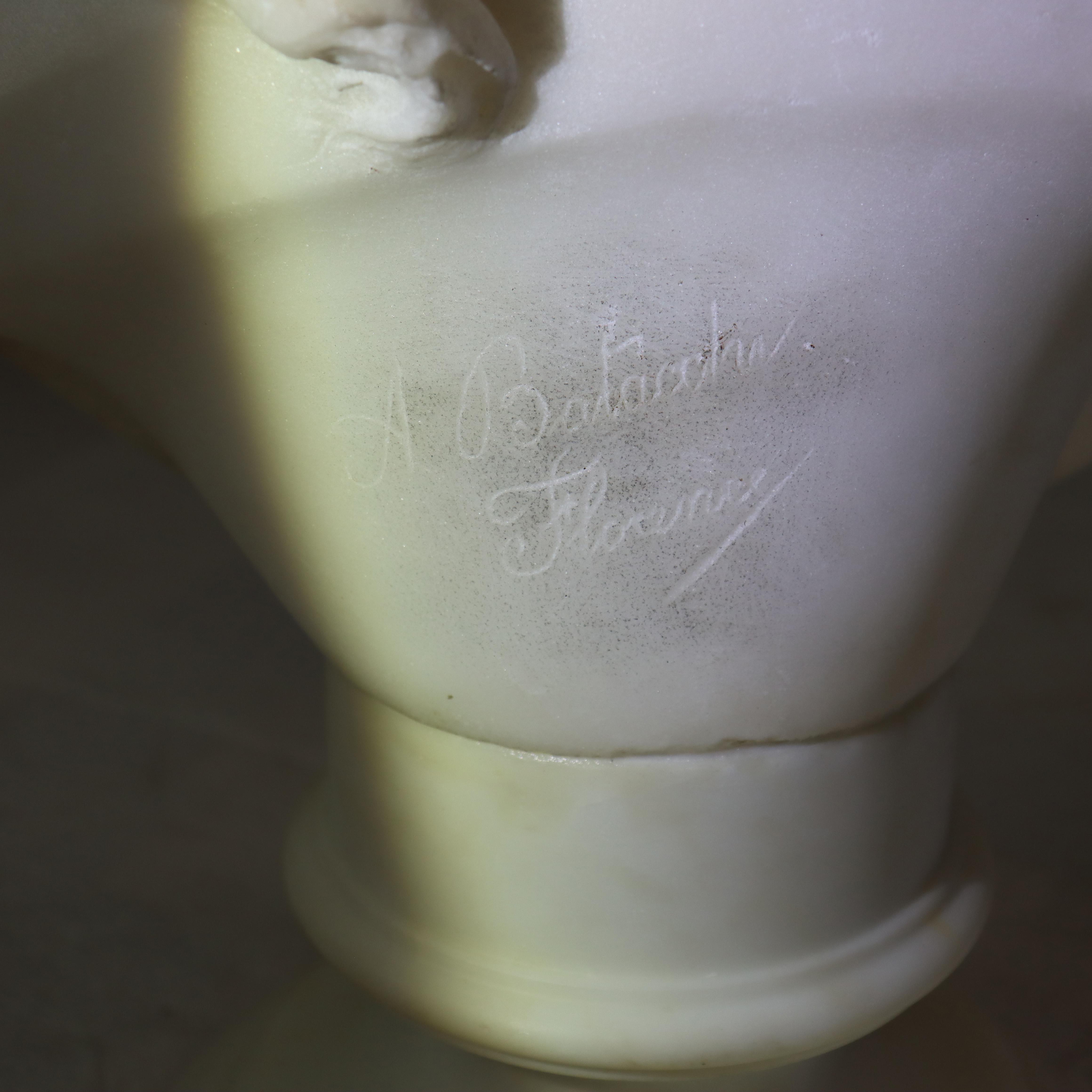 Antique Italian Marble Bust Of A Woman Signed  A. Batacchi Of Florence C1890 im Angebot 2