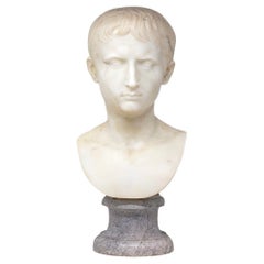 Antique Italian Marble Bust of Augustus Caesar
