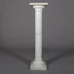 Antique Italian Marble Corinthian Column Sculpture Display Pedestal, circa 1890