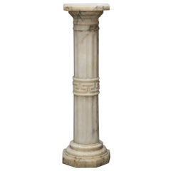 Antique Italian Marble Doric Sculpture Display Pedestal, circa 1890