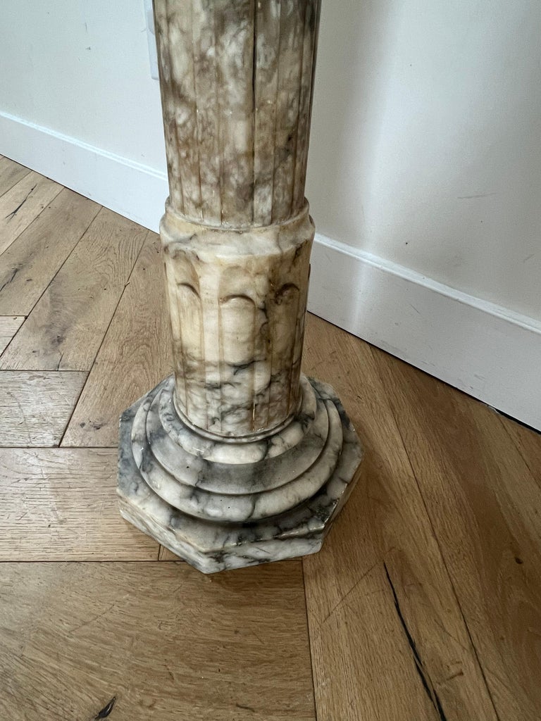 Antique Italian Marble Pedestal, Late 19th Century at 1stDibs