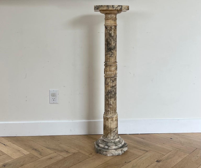 Antique Italian Marble Pedestal, Late 19th Century at 1stDibs