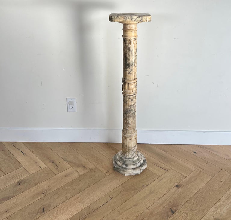 Antique Italian Marble Pedestal, Late 19th Century at 1stDibs