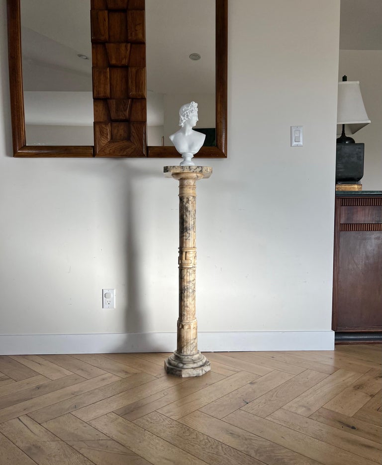 Antique Italian Marble Pedestal, Late 19th Century at 1stDibs