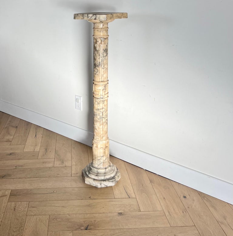 Antique Italian Marble Pedestal, Late 19th Century at 1stDibs