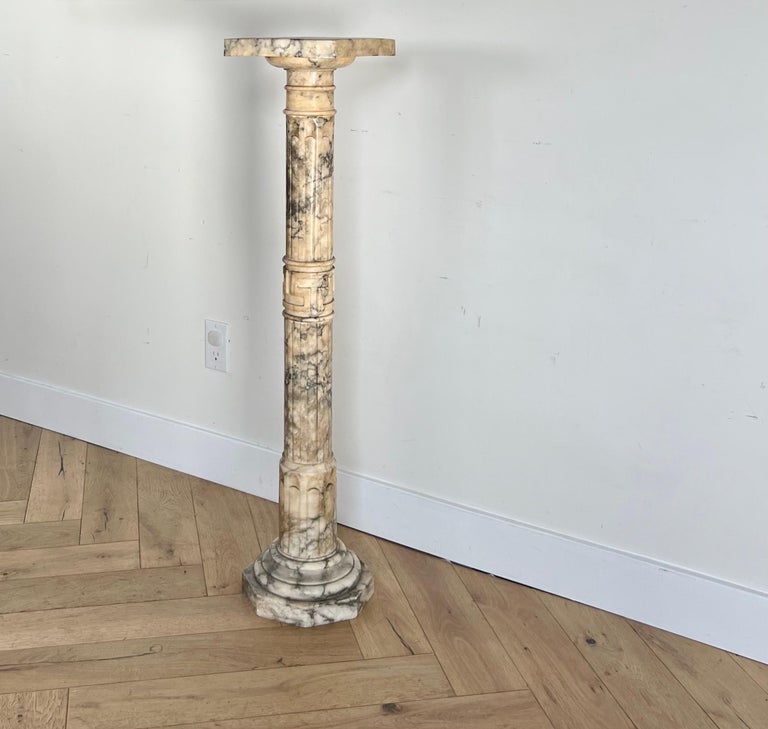 Antique Italian Marble Pedestal, Late 19th Century at 1stDibs