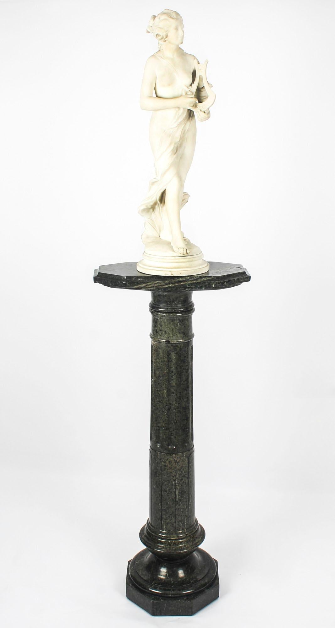 Antique Italian Marble Sculpture Terpsichore T.Dini, 19th Century 8