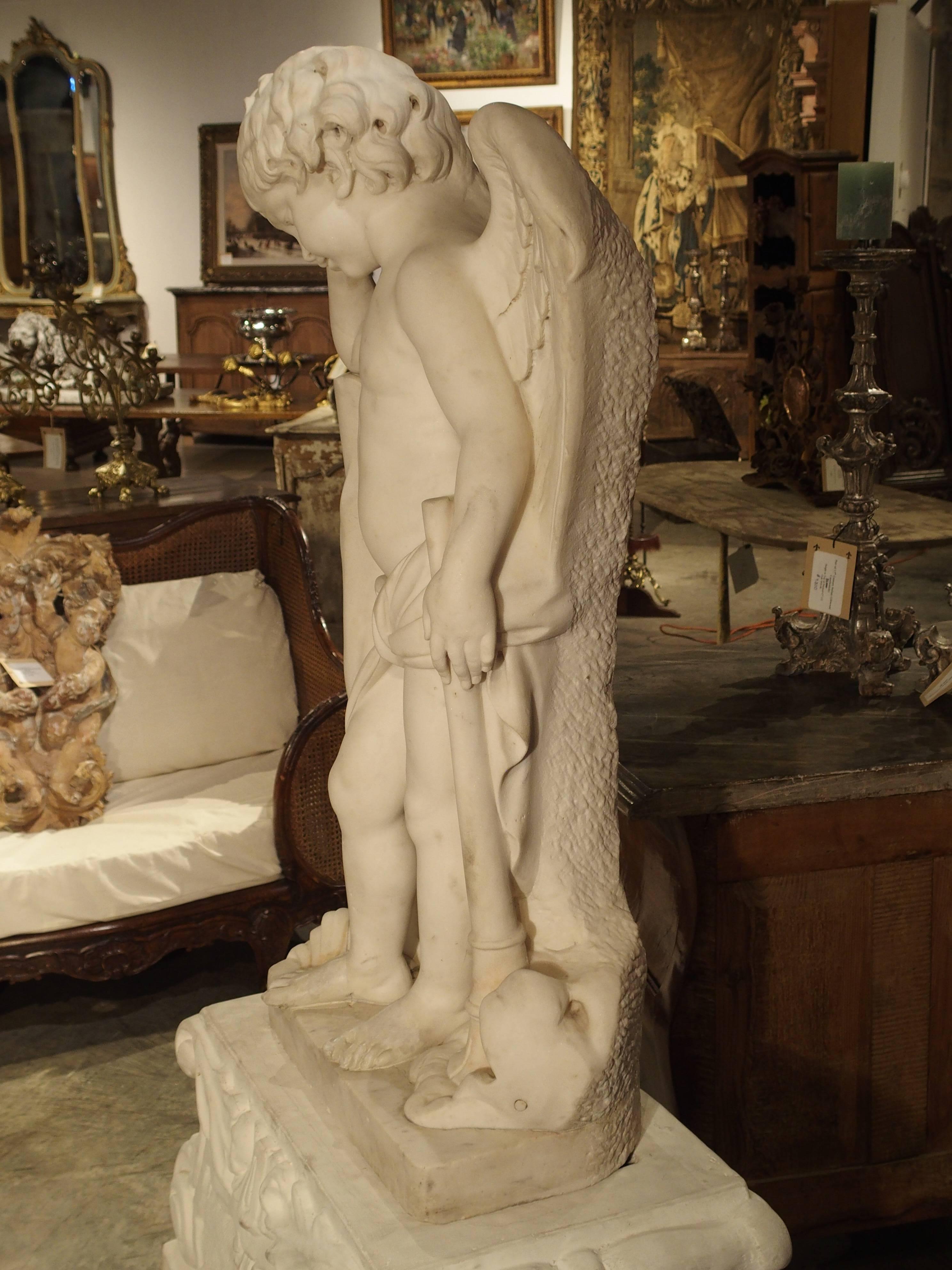 Antique Italian Marble Statue of a Cherub, 19th Century 12