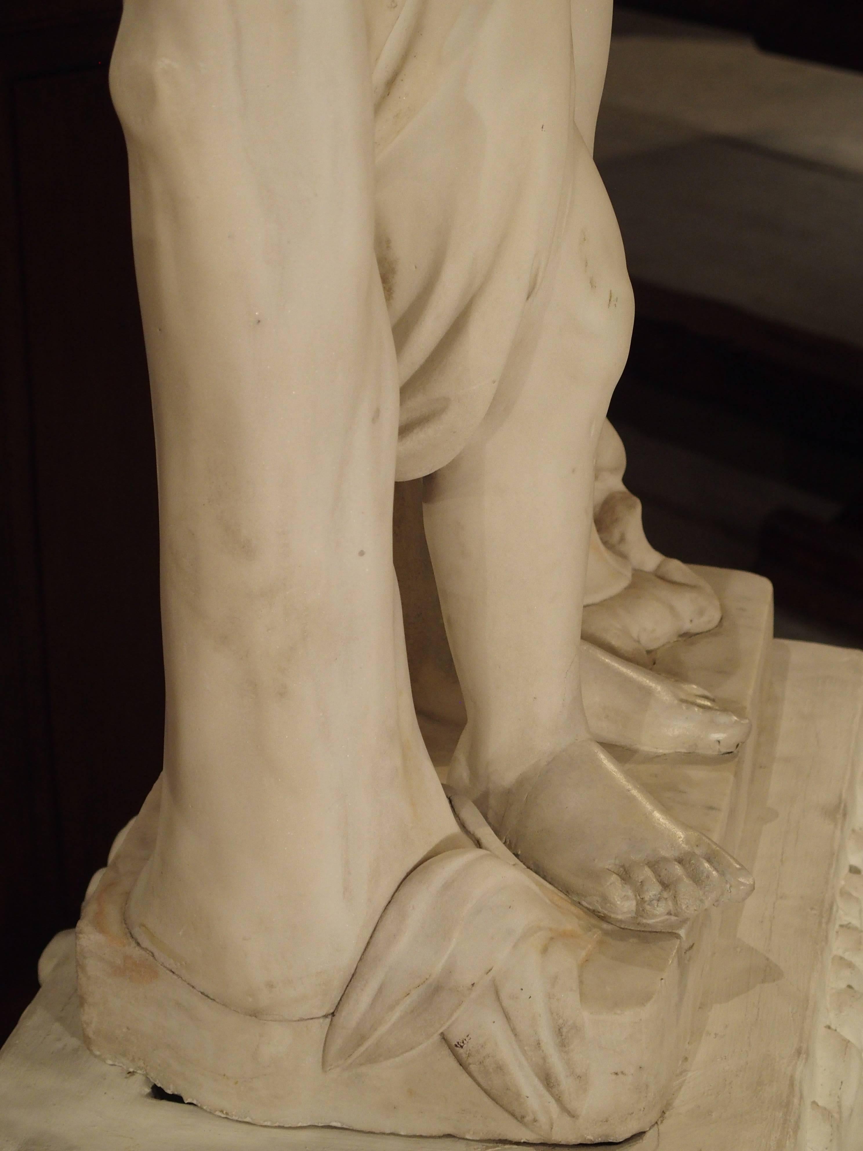 Neoclassical Antique Italian Marble Statue of a Cherub, 19th Century