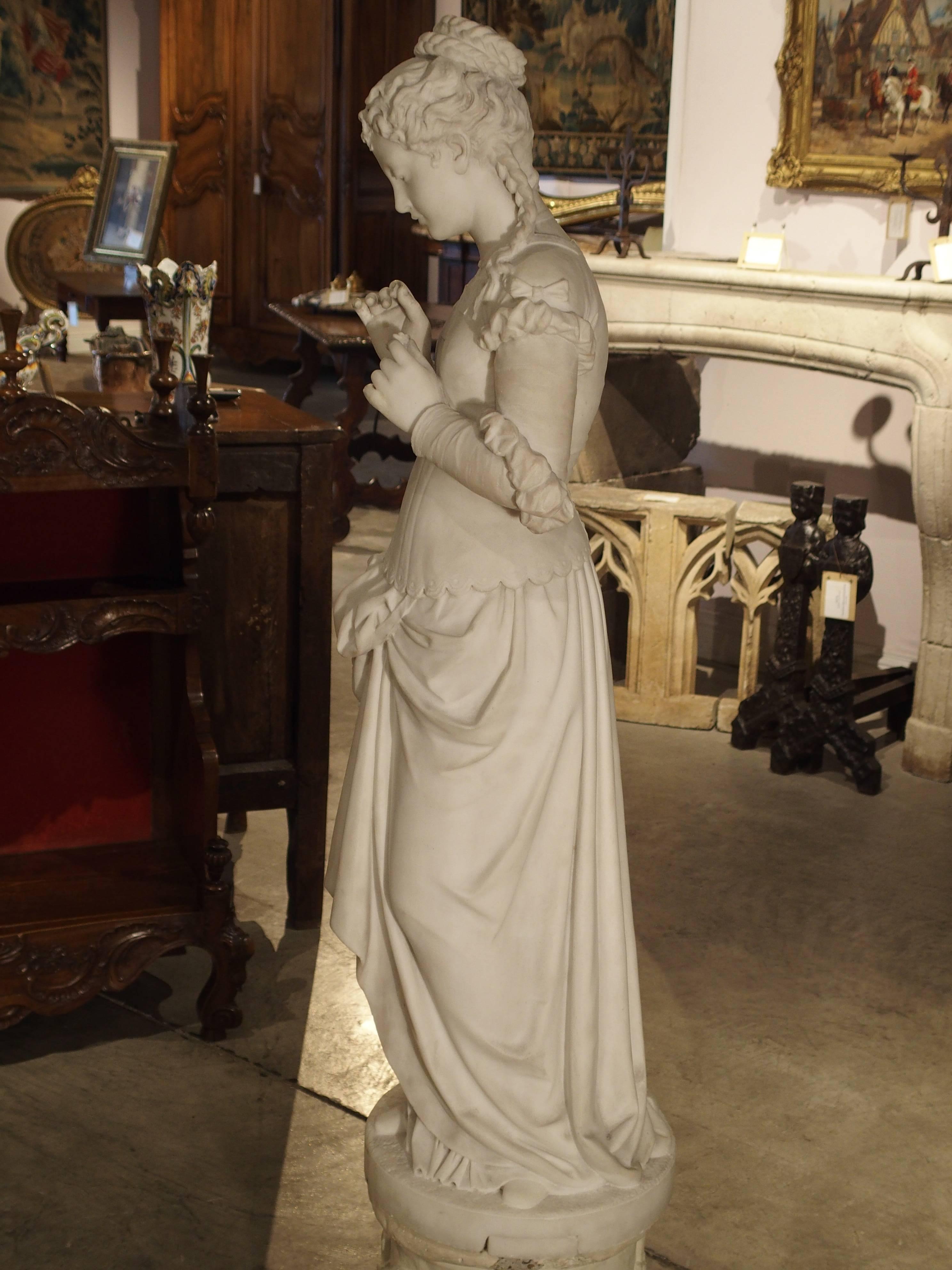 Antique Italian Marble Statue of a Woman, Late 19th Century 5