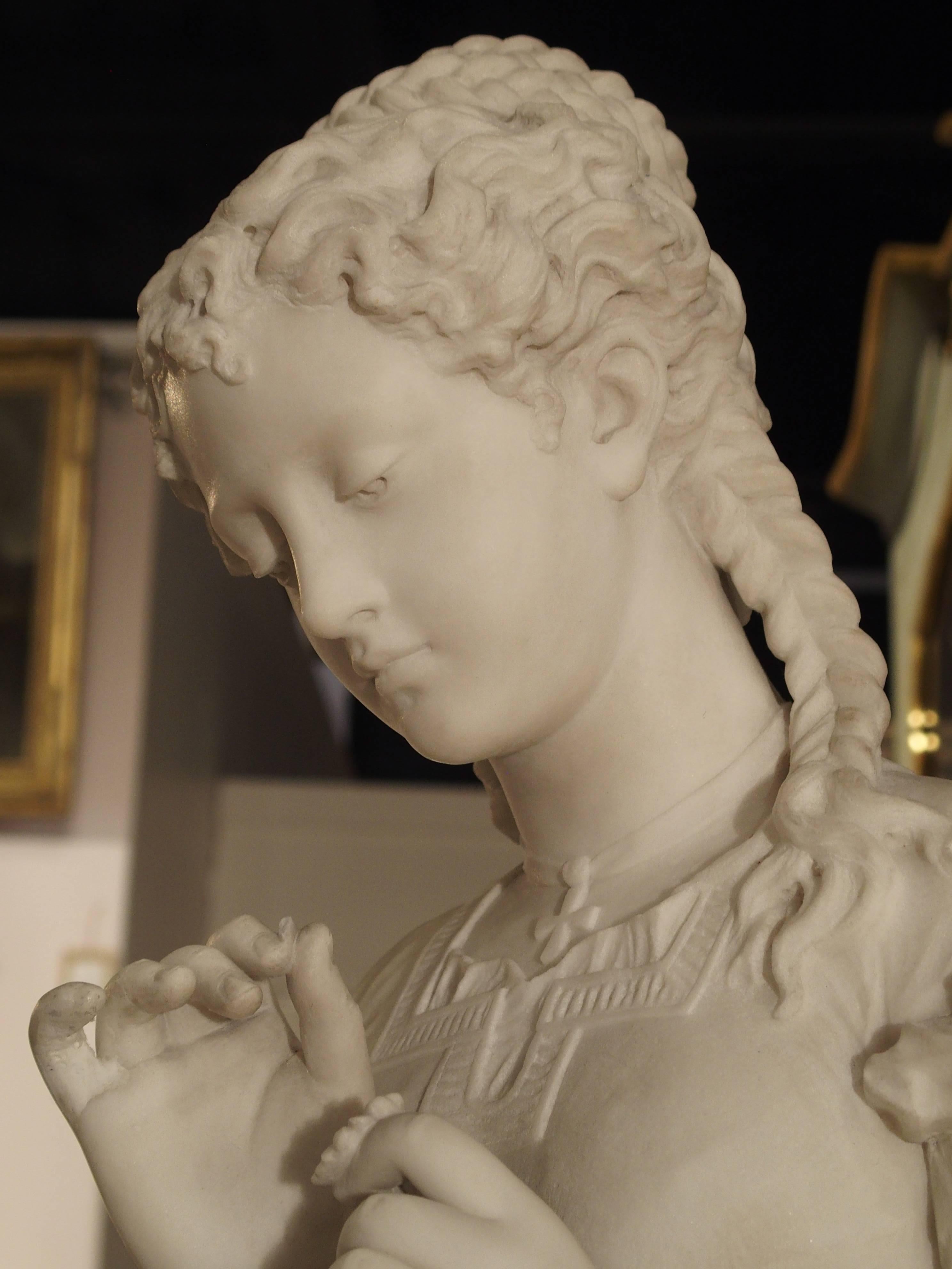 Antique Italian Marble Statue of a Woman, Late 19th Century 8