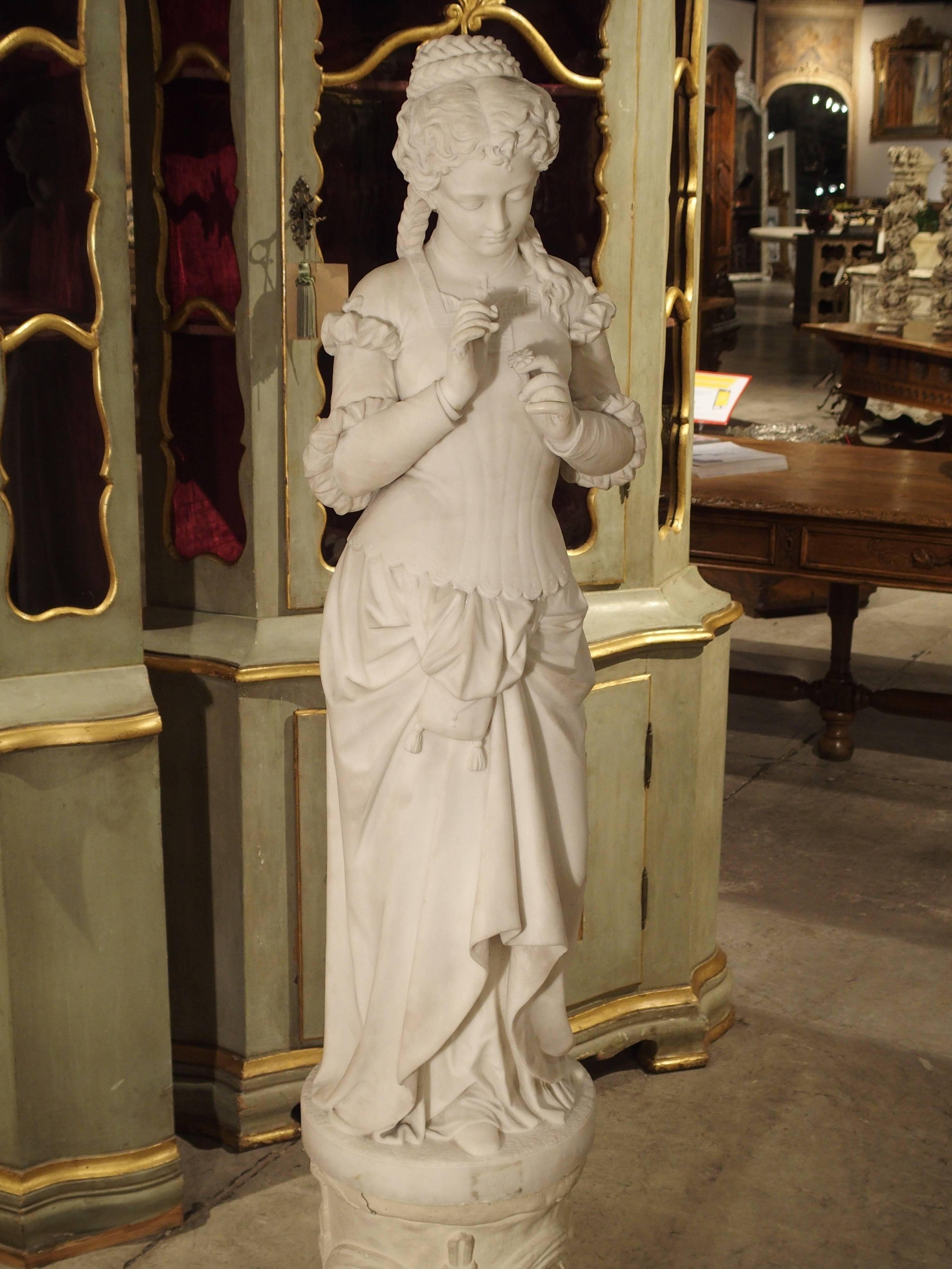 Antique Italian Marble Statue of a Woman, Late 19th Century 10