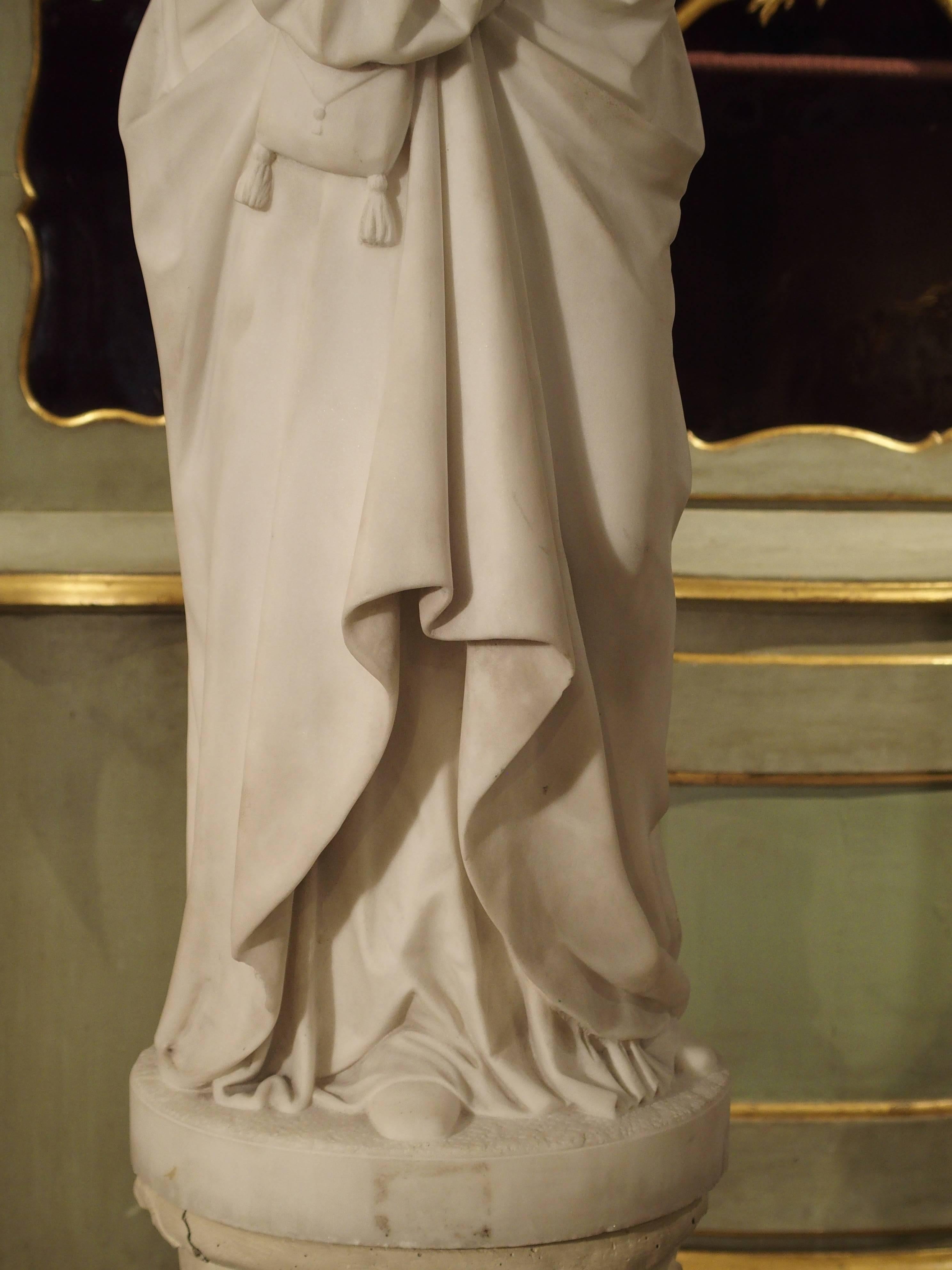 Antique Italian Marble Statue of a Woman, Late 19th Century 12