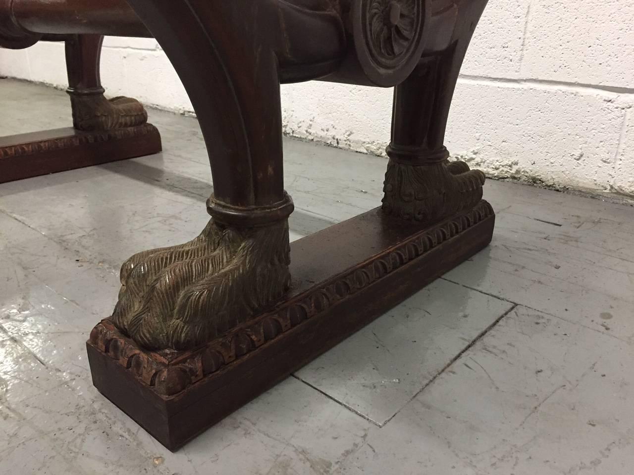 Antique Italian Marble Walnut Table For Sale 3