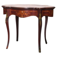 Antique Italian Marquetry Inlaid Mahogany & Satinwood Center Table C1900