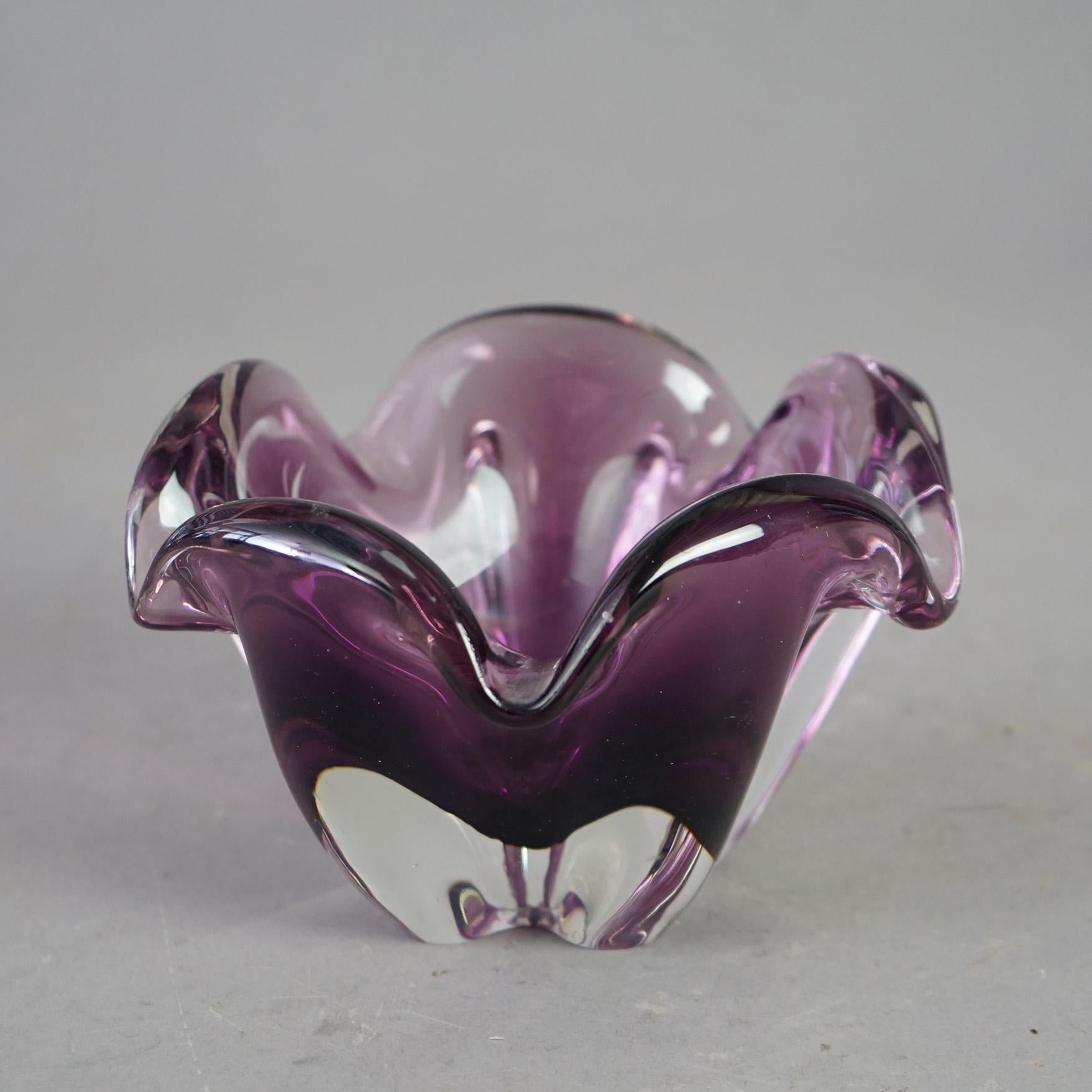 20th Century Antique Italian Murano Amethyst Art Glass Bowl C1940