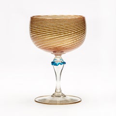 Antike italienische Murano Antonio Salviati Aventurin Weinglas c.1900
