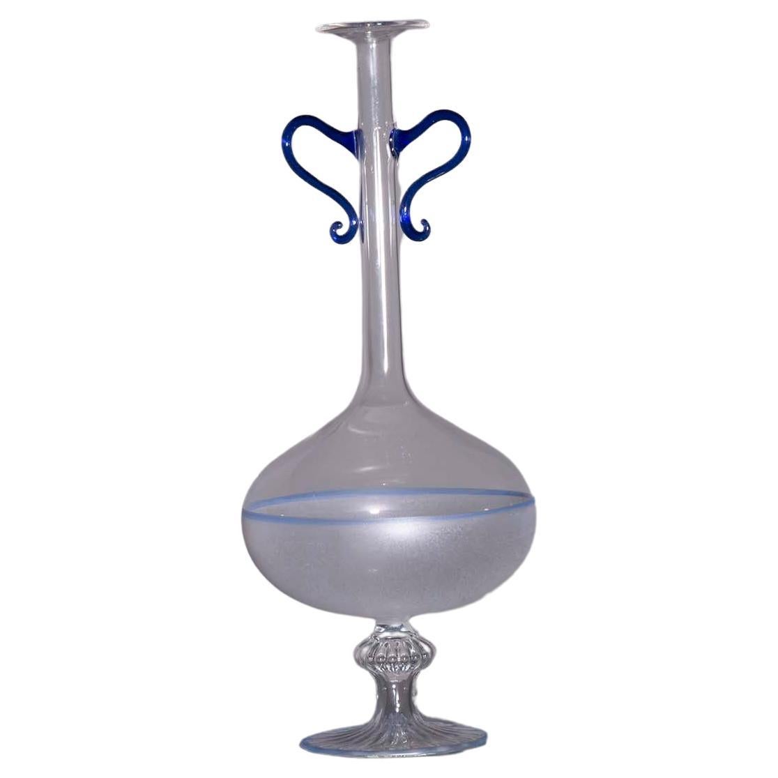 Antike italienische Murano geblasenes Glas Vase Blau