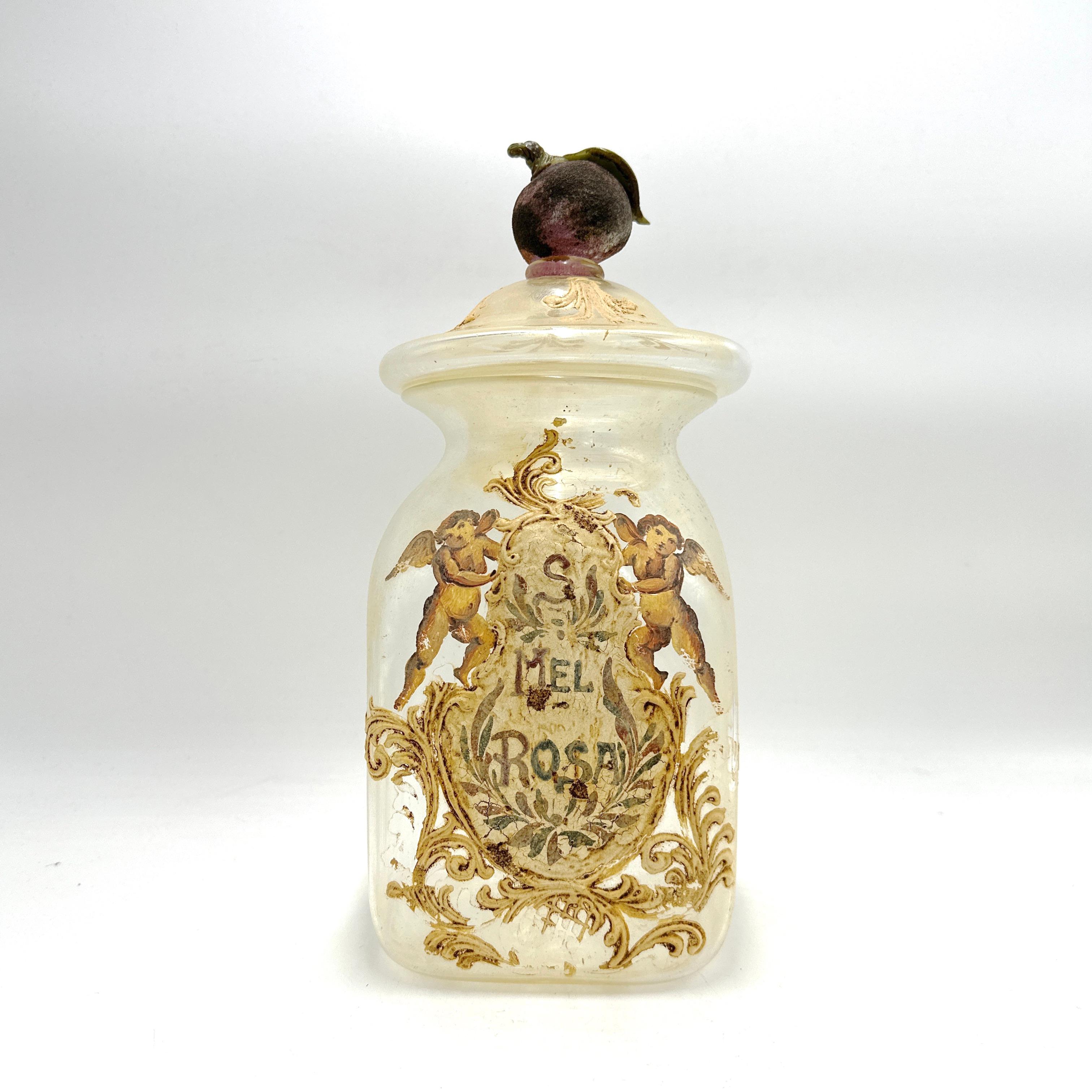 Antique Italian Murano Glass Pharmacy Apothecary Jar For Sale 10