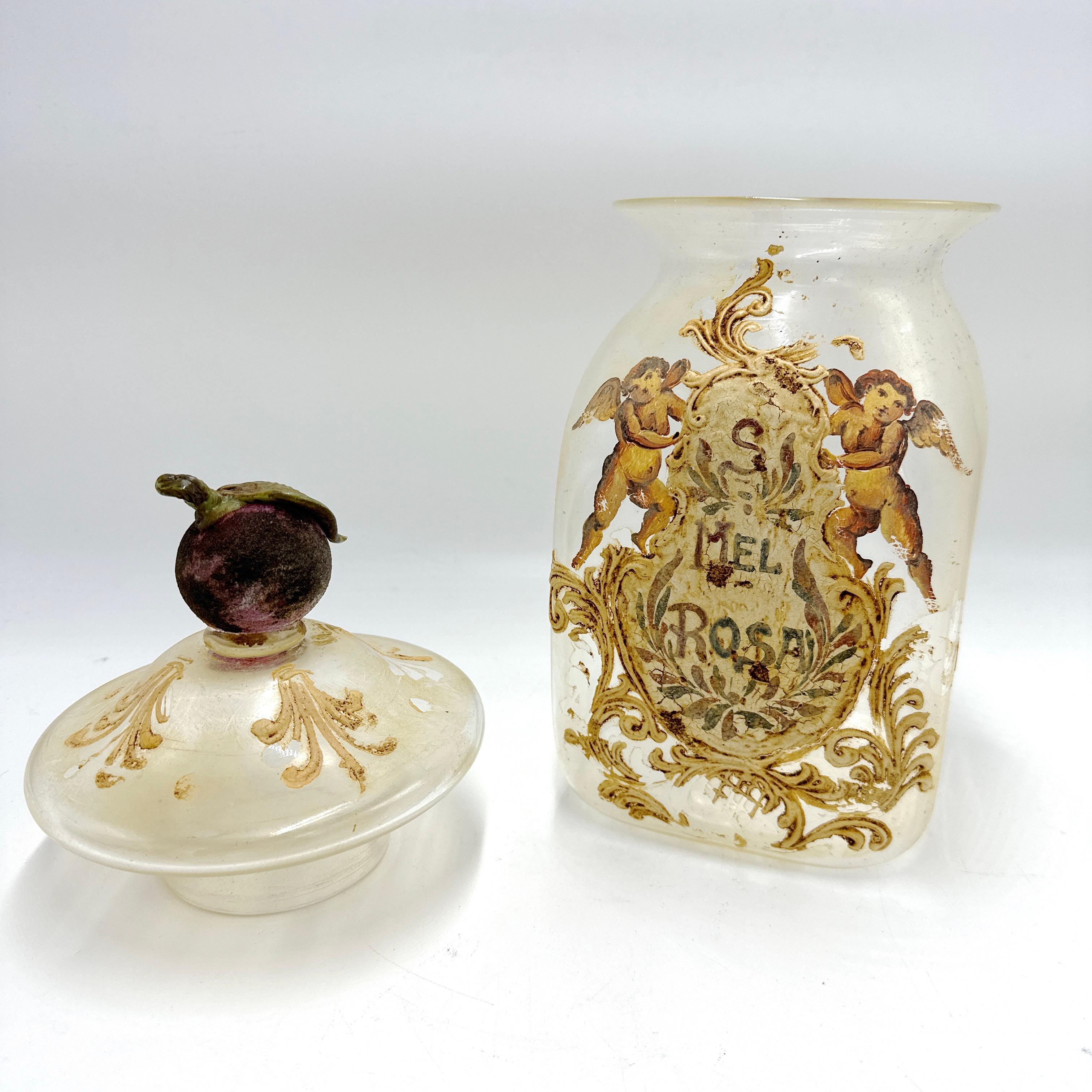 Antique Italian Murano Glass Pharmacy Apothecary Jar For Sale 1