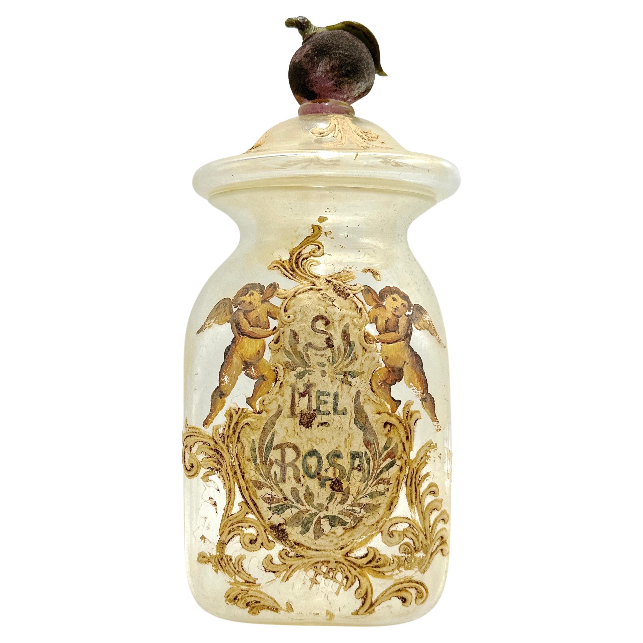 Antique Italian Murano Glass Pharmacy Apothecary Jar For Sale
